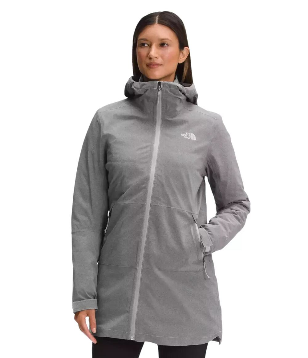 Women's The North Face Grey Thermoball Eco Triclimate Jacket Parka Sx Sm